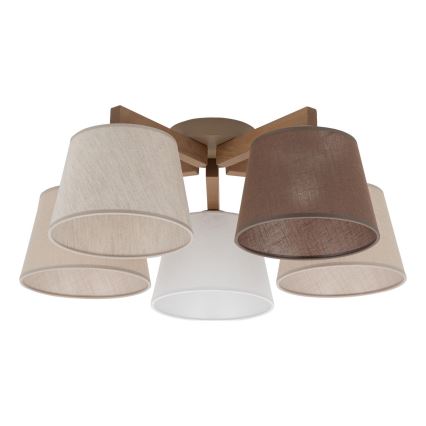 BRILAGI - LED накладная люстра LATTE SABIA 5xE27/15W/230V сосна/микс