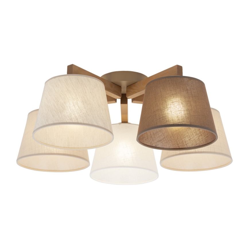 BRILAGI - LED накладная люстра LATTE SABIA 5xE27/15W/230V сосна/микс