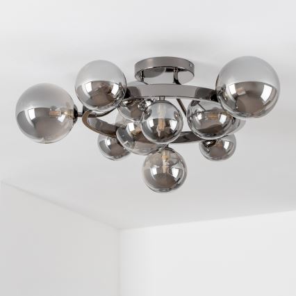Brilagi - LED накладная люстра MILLA 10xG9/3W/230V черный хром/дымчатый