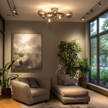 Brilagi - LED накладная люстра MILLA 10xG9/3W/230V черный хром/дымчатый