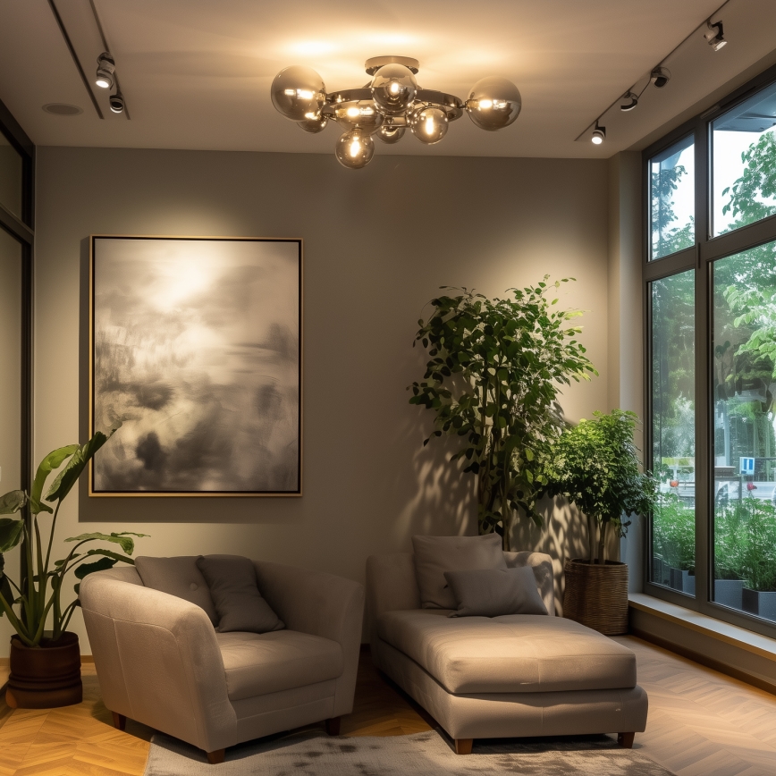 Brilagi - LED накладная люстра MILLA 10xG9/3W/230V черный хром/дымчатый