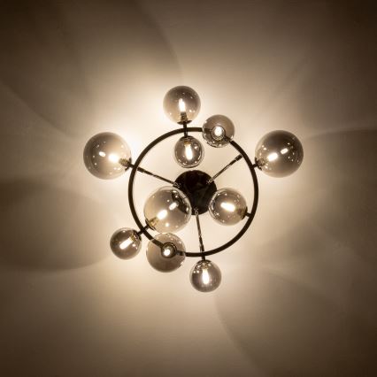 Brilagi - LED накладная люстра MILLA 10xG9/3W/230V черный хром/дымчатый