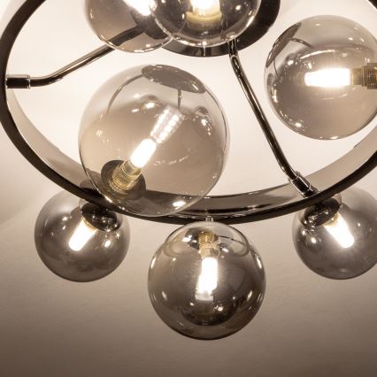 Brilagi - LED накладная люстра MILLA 10xG9/3W/230V черный хром/дымчатый