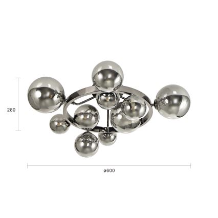 Brilagi - LED накладная люстра MILLA 10xG9/3W/230V черный хром/дымчатый