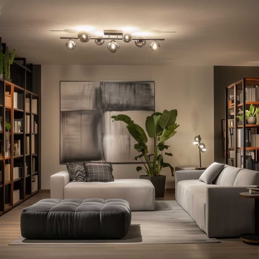 Brilagi - LED накладная люстра MILLA 7xG9/3W/230V черный хром/дымчатый