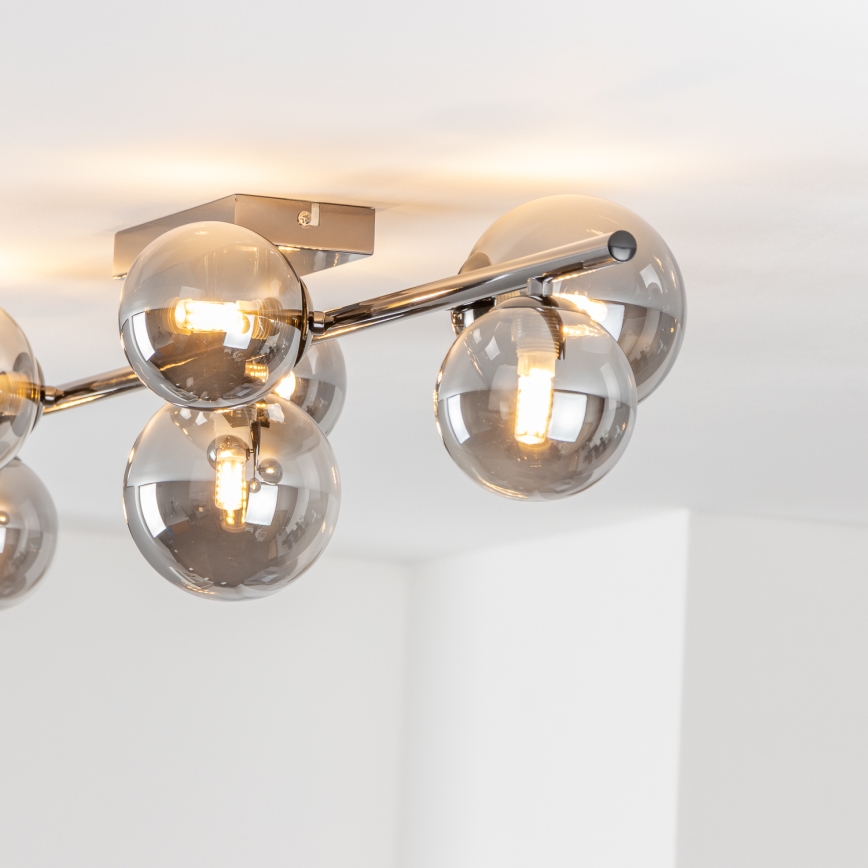 Brilagi - LED накладная люстра MILLA 7xG9/3W/230V черный хром/дымчатый