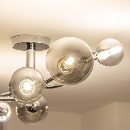 Brilagi - LED-накладная люстра MISTEL 6xG9/3W/230V чёрный хром/дымчатый