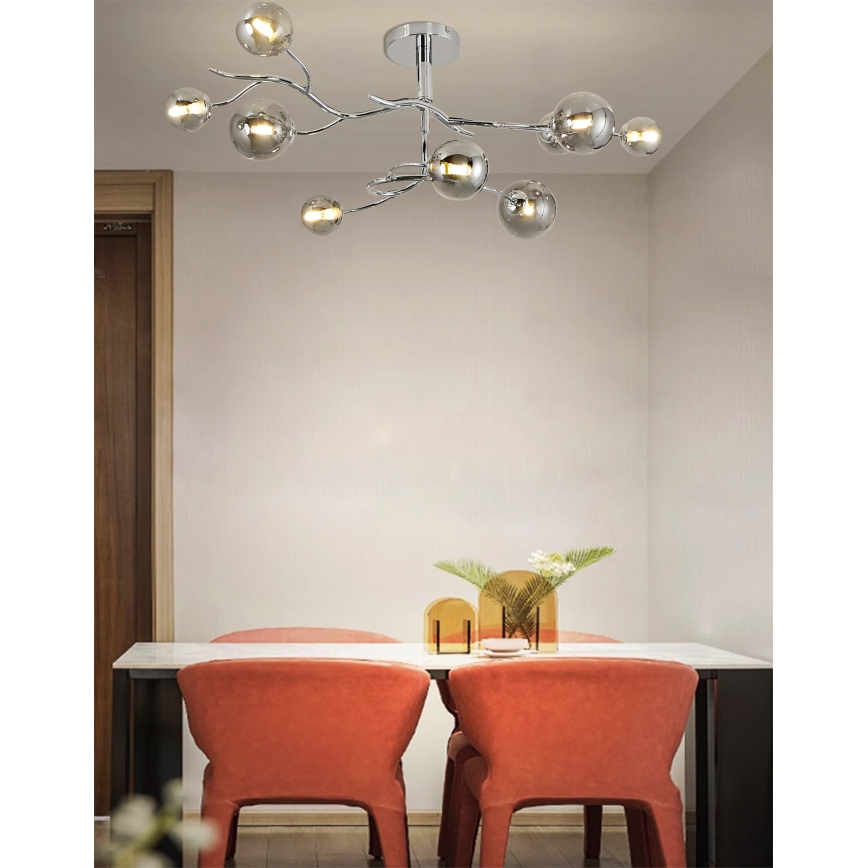 Brilagi - LED накладная люстра MISTEL 9xG9/3W/230V черный хром/дымчатый