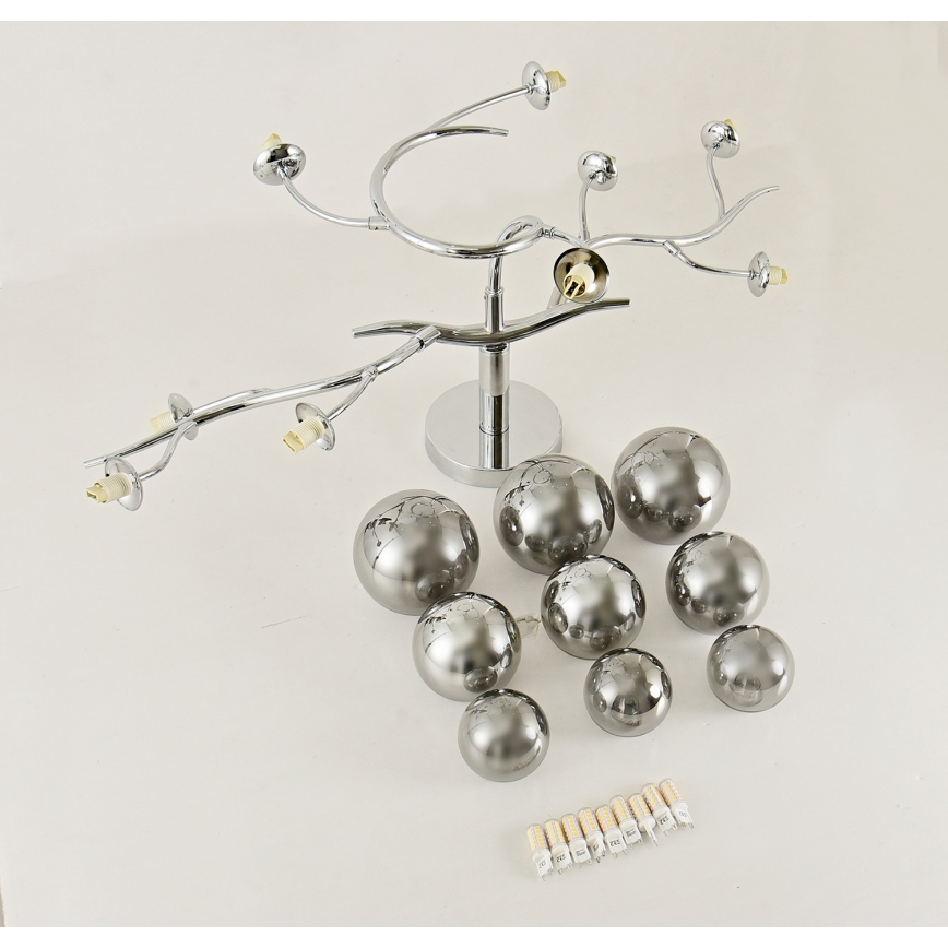 Brilagi - LED накладная люстра MISTEL 9xG9/3W/230V черный хром/дымчатый