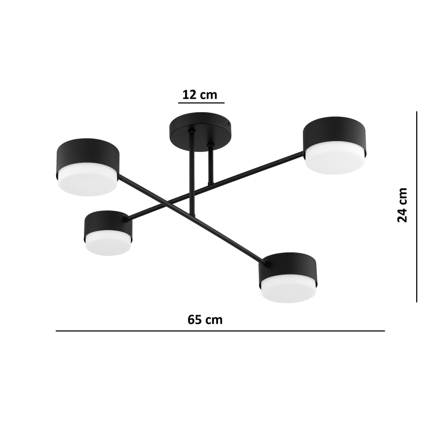 Brilagi - LED-накладная люстра MONO 4xGX53/13W/230V чёрная