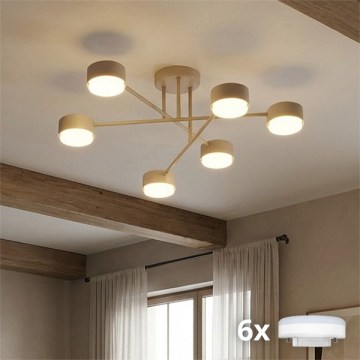 Brilagi - LED накладная люстра MONO 6xGX53/13Вт/230В бежевая