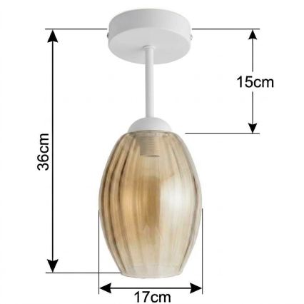 BRILAGI - Светодиодная накладная люстра RETRO GLASS 1xE27/60W/230V диаметр 17 см белый/дымчато-бежевый