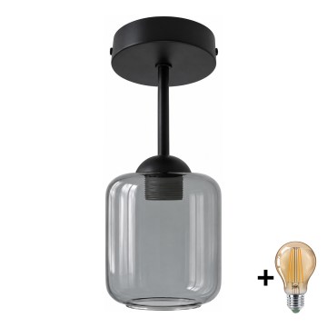 BRILAGI - LED накладная люстра RETRO GLASS 1xE27/60W/230V диаметр 14 см черный/дымчато-серый
