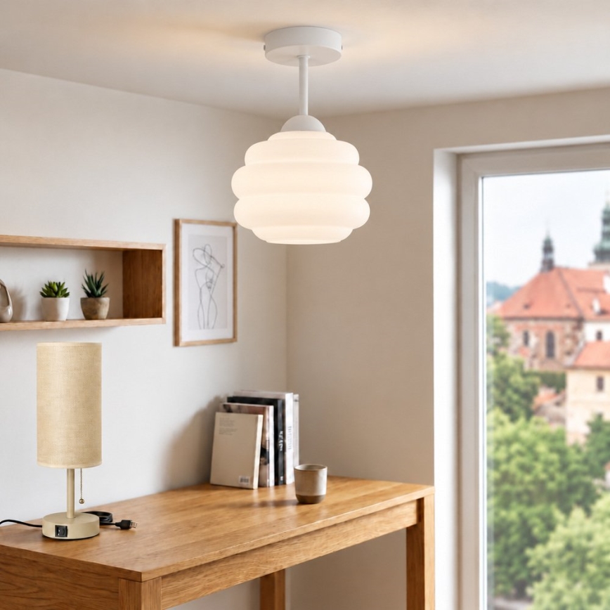 BRILAGI - LED накладная люстра RETRO GLASS 1xE27/60W/230V, диаметр 20 см, белая