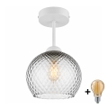 BRILAGI - LED накладная люстра RETRO GLASS 1xE27/60W/230V Ø 18 см белый/дымчато-серый