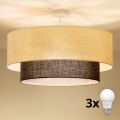 Brilagi - LED накладная люстра в стиле BOHO 3xE27/15W/230V, диаметр 60 см, кремовый/коричневый