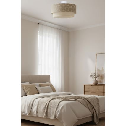 Brilagi - LED накладной потолочный светильник BOHO BOBO 1xE27/60W/230V, диаметр 40 см, узор в горошек, бежевый/кремовый