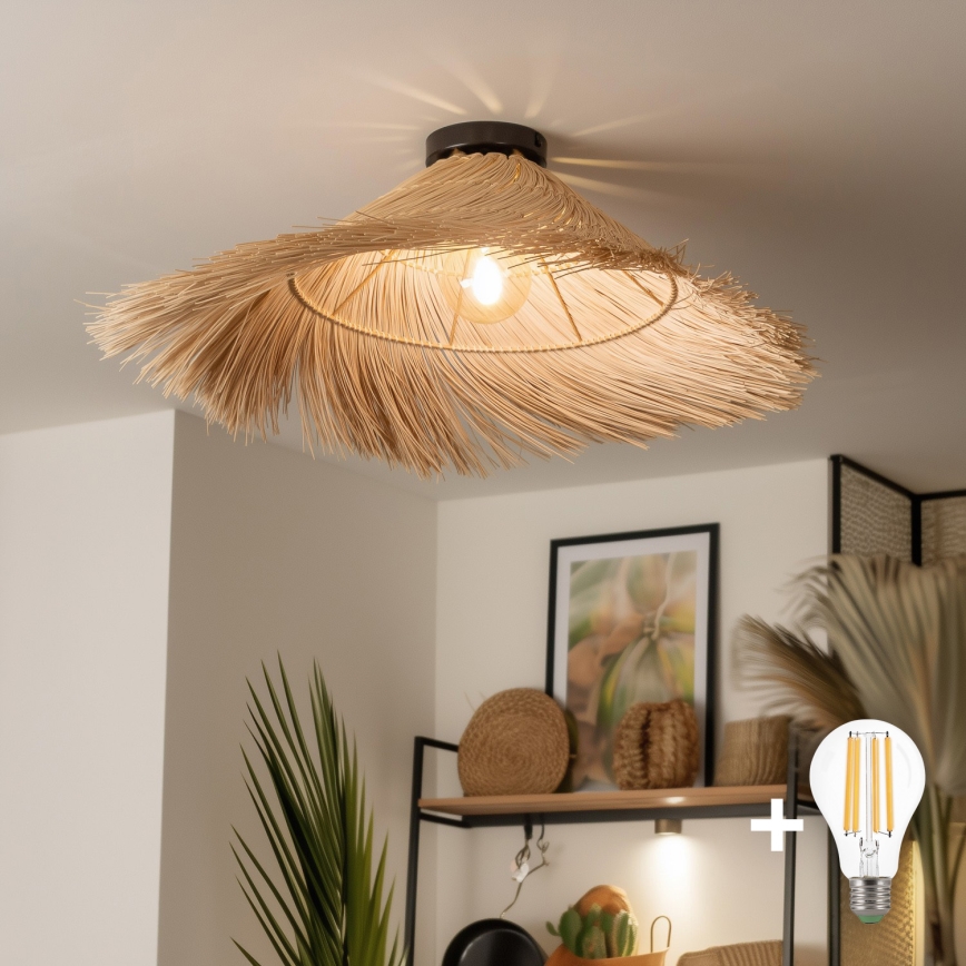 Brilagi - LED накладной потолочный светильник CERIA BOHO 1xE27/40W/230V диаметр 70 см ротанг