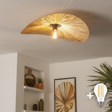 Brilagi - LED накладной потолочный светильник CERIA BOHO 1xE27/40W/230V Ø 60 см рафия/дуб