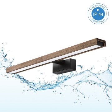 Brilagi - LED-освещение для зеркала в ванной 3 в 1 WOODY MIRROR LED/12 Вт/230 В IP44 черный/дуб-орех