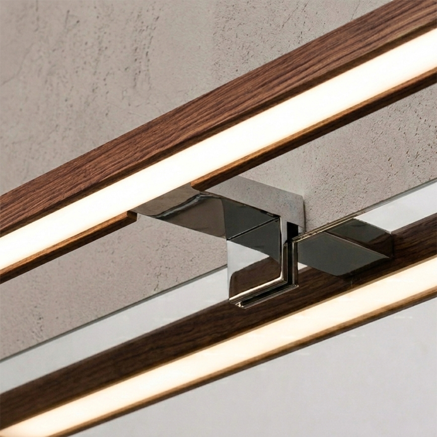 BRILAGI - LED-освещение для зеркала в ванной 3 в 1 WOODY MIRROR LED/12W/230V 60 cm IP44 глянцевый хром/дуб вишня