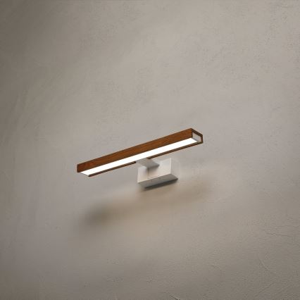 Brilagi - LED-подсветка зеркала для ванной 3 в 1 WOODY MIRROR LED/8W/230V 40 cm IP44 белый/дуб-вишня