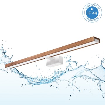 Brilagi - LED-освещение для зеркала в ванную WOODY MIRROR 3-в-1, 15 Вт/230 В, 80 см, IP44, белый/дуб вишня