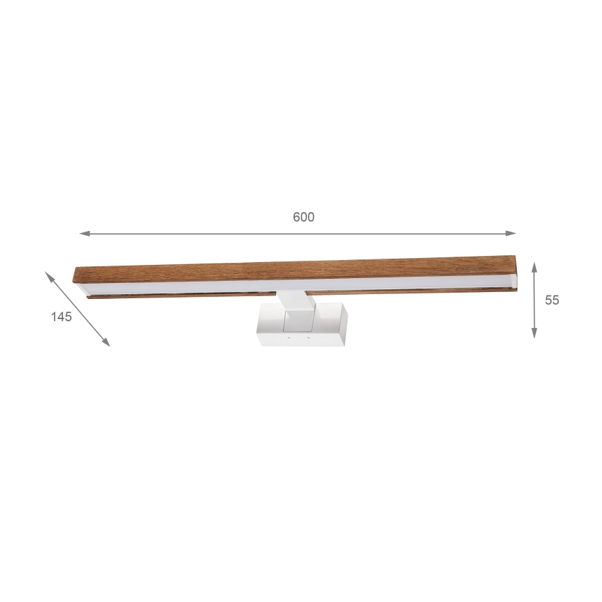 Brilagi - LED-светильник для зеркала в ванной 3 в 1 WOODY MIRROR LED/12W/230V 60 cm IP44 белый/дуб/вишня