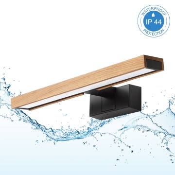 Brilagi - LED-освещение зеркала для ванной 3 в 1 WOODY MIRROR LED/8W/230V IP44 черный/дуб