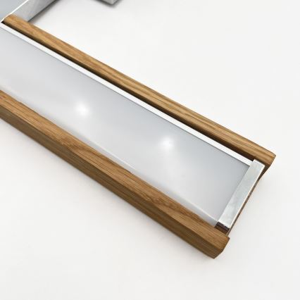Brilagi - LED-подсветка зеркала для ванной WOODY MIRROR 3в1 LED/8W/230V 40 см IP44 глянцевый хром/дуб