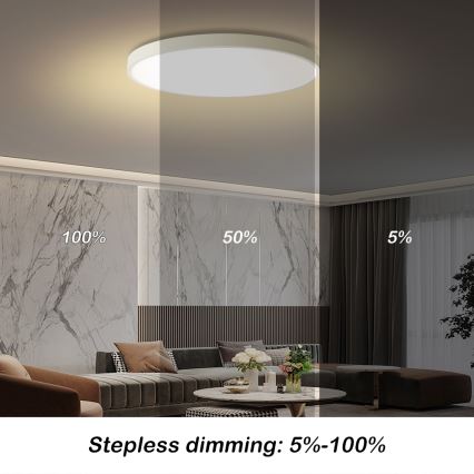 Brilagi - Диммable стельове освітлення POOL SMART LED/100W/230V 3000-6000K діаметр 80 см Wi-Fi Tuya біле + дистанційний пульт