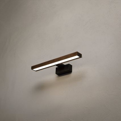 Brilagi - LED освітлення дзеркала для ванної 3 в 1 WOODY MIRROR LED/8W/230V 40 cm IP44 чорний/дуб горіх