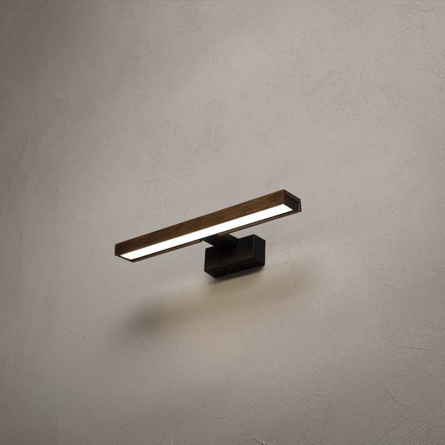 Brilagi - LED освітлення дзеркала для ванної 3 в 1 WOODY MIRROR LED/8W/230V 40 cm IP44 чорний/дуб горіх