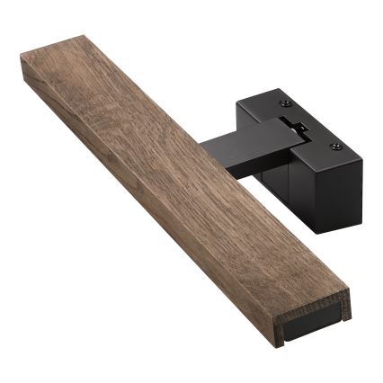 Brilagi - LED освітлення дзеркала для ванної 3 в 1 WOODY MIRROR LED/8W/230V 40 cm IP44 чорний/дуб горіх