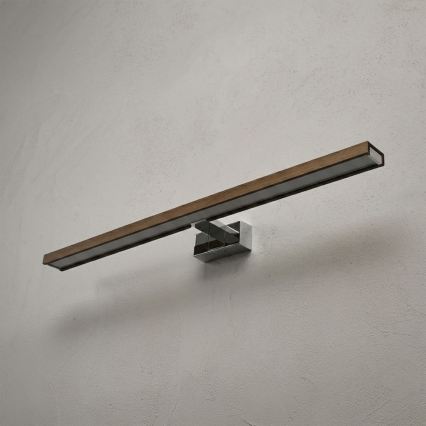 BRILAGI - LED-підсвічування дзеркала для ванної кімнати WOODY MIRROR 3v1 LED/15W/230V 80 cm IP44 глянцевий хром/дуб-горіх