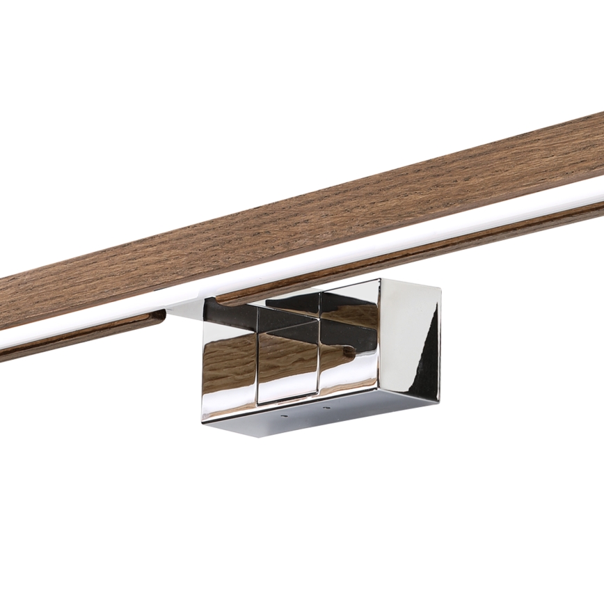 BRILAGI - LED-підсвічування дзеркала для ванної кімнати WOODY MIRROR 3v1 LED/15W/230V 80 cm IP44 глянцевий хром/дуб-горіх