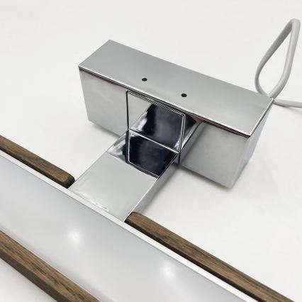 BRILAGI - LED-підсвічування дзеркала для ванної кімнати WOODY MIRROR 3v1 LED/15W/230V 80 cm IP44 глянцевий хром/дуб-горіх