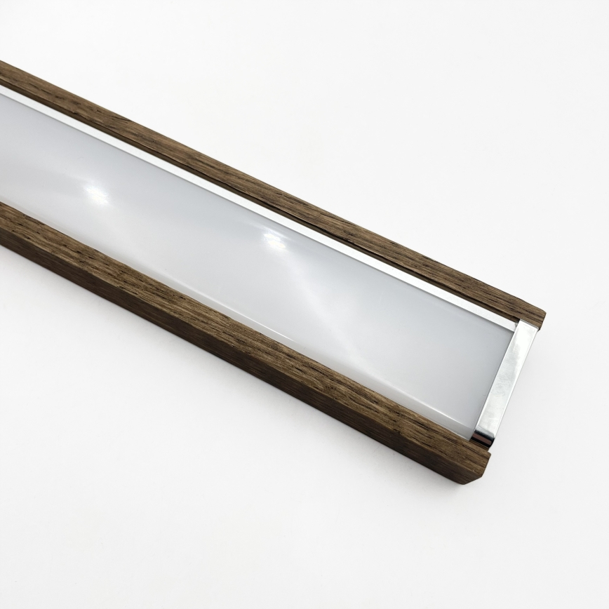 BRILAGI - LED-підсвічування дзеркала для ванної кімнати WOODY MIRROR 3v1 LED/15W/230V 80 cm IP44 глянцевий хром/дуб-горіх