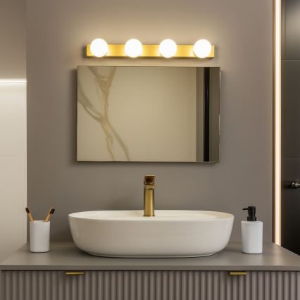 Брілагі - ЛЕД-підсвітка дзеркала для ванної кімнати ГОЛЛІВУД 4×ЛЕД/3 Вт/230 В 53 см IP44 золота