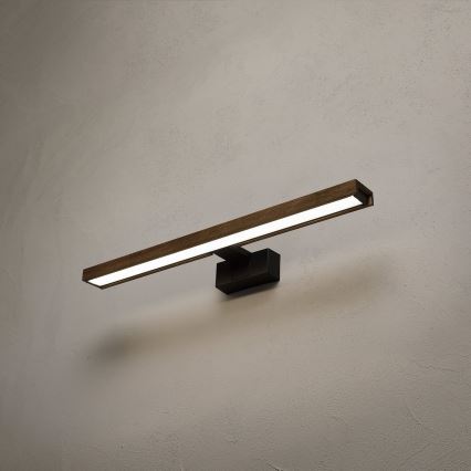 Brilagi - LED-освітлення дзеркала для ванної кімнати 3-в-1 WOODY MIRROR LED/12W/230V IP44 чорний/дуб-горіх