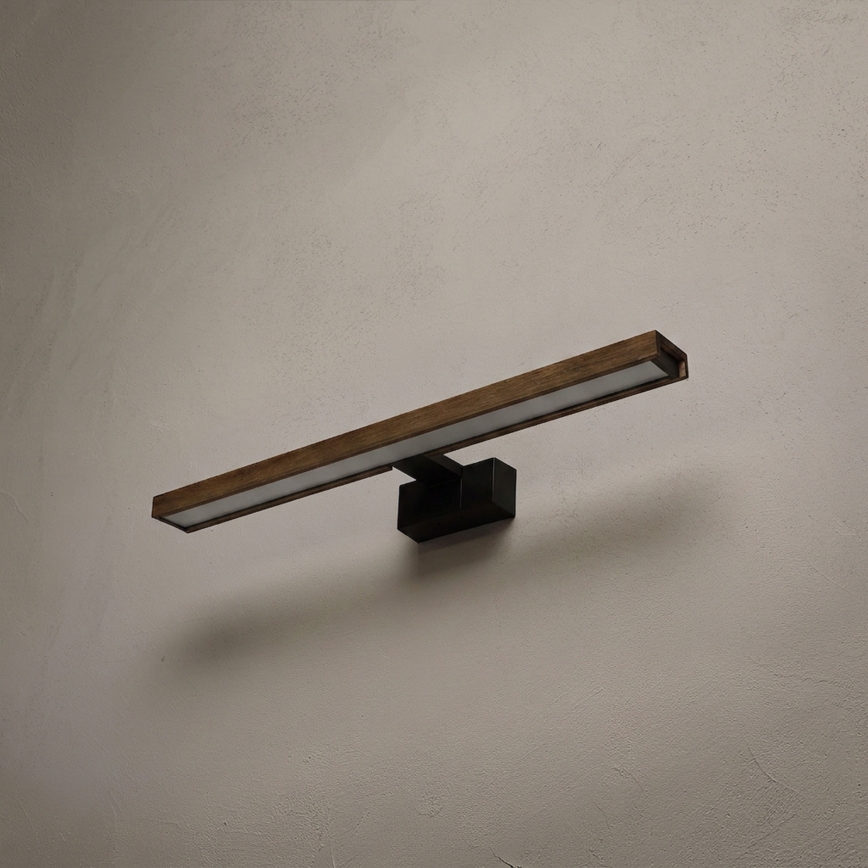 Brilagi - LED-освітлення дзеркала для ванної кімнати 3-в-1 WOODY MIRROR LED/12W/230V IP44 чорний/дуб-горіх