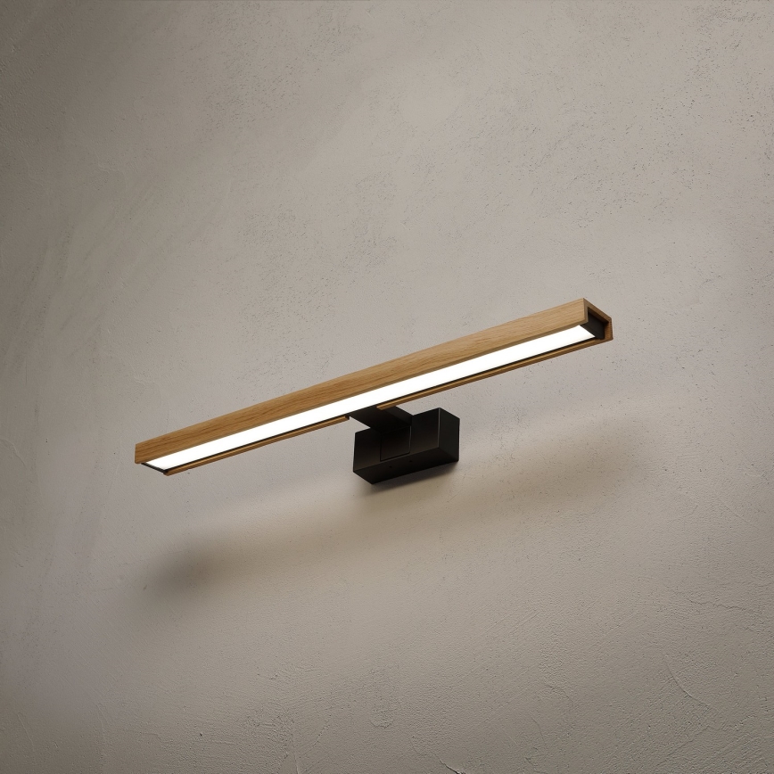 Brilagi - LED-освітлення для дзеркала у ванній кімнаті 3-в-1 WOODY MIRROR LED/12 Вт/230 В 60 см IP44 чорний/дуб