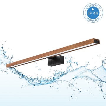 Brilagi - LED-освітлення дзеркала для ванної 3-в-1 WOODY MIRROR LED/15W/230V 80 cm IP44 чорний/дуб вишня