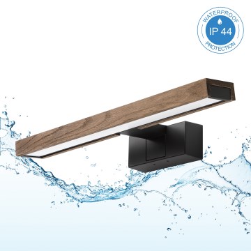 Brilagi - LED освітлення дзеркала для ванної 3 в 1 WOODY MIRROR LED/8W/230V 40 cm IP44 чорний/дуб горіх