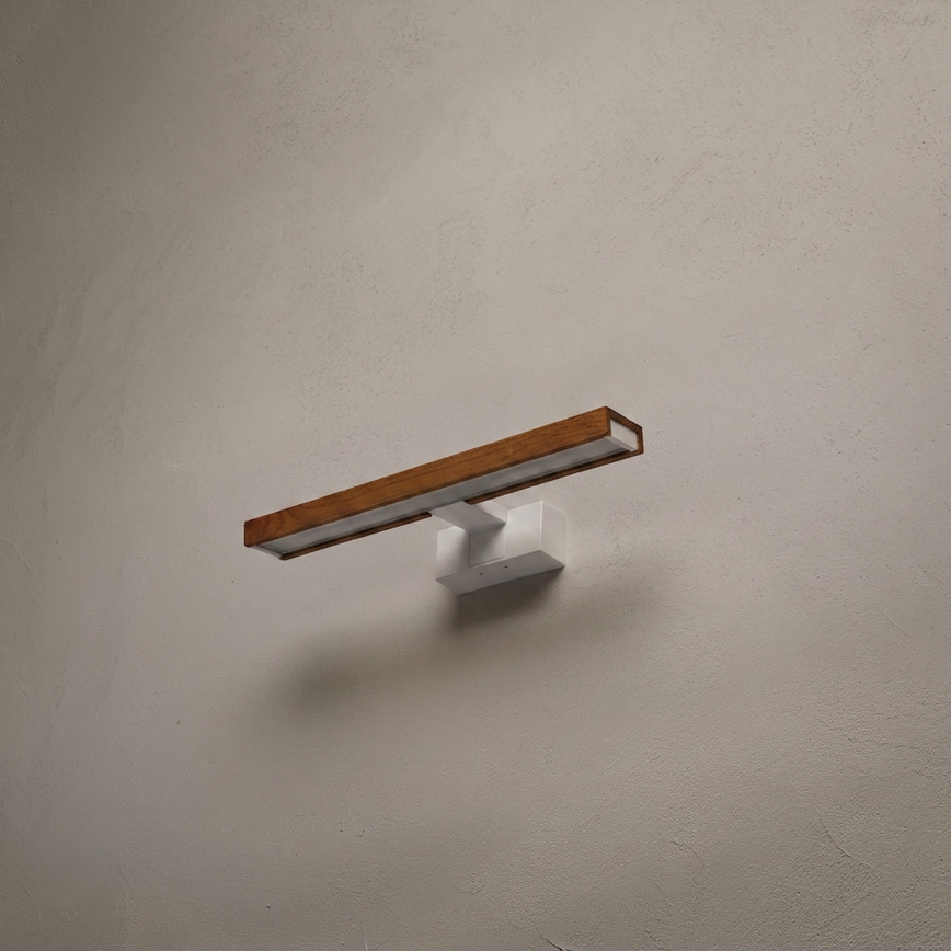 Brilagi - LED-освітлення дзеркала для ванної 3-в-1 WOODY MIRROR LED/8W/230V 40 cm IP44 білий/дуб-черешня