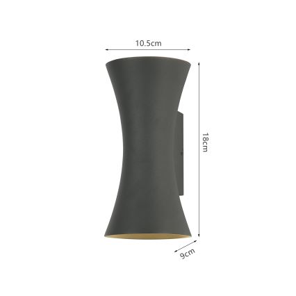 Brilagi - LED Outdoor Wall Light BICON LED/10W/230V Anthracite IP44