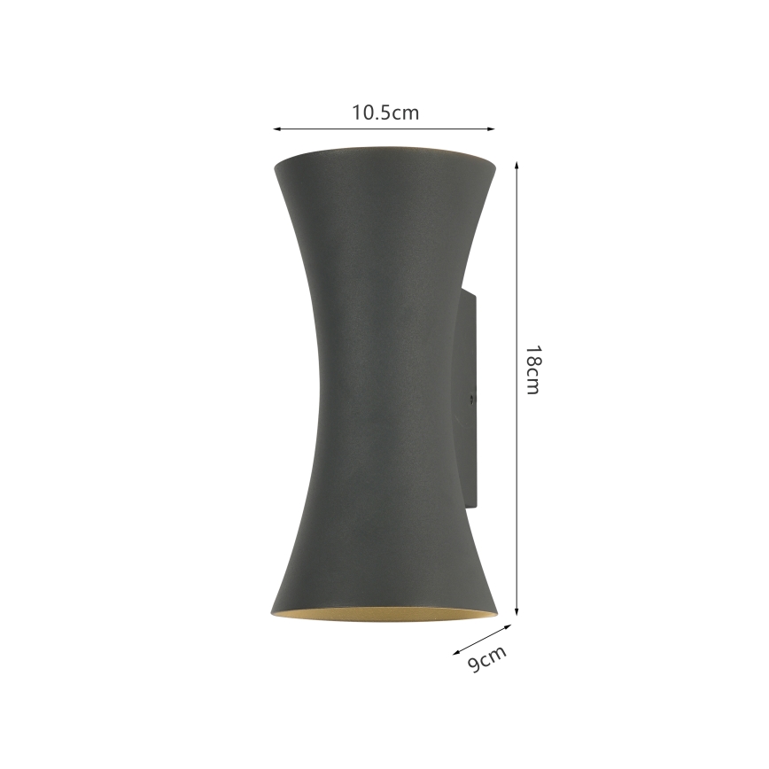 Brilagi - LED Outdoor Wall Light BICON LED/10W/230V Anthracite IP44