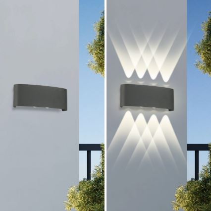 Brilagi - LED Outdoor Wall Light FLAREBOX LED/8W/230V Anthracite IP65