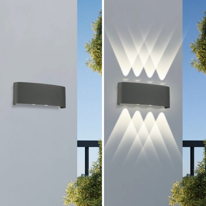 Brilagi - LED Outdoor Wall Light FLAREBOX LED/8W/230V Anthracite IP65