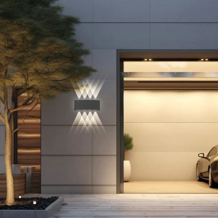 Brilagi - LED Outdoor Wall Light FLAREBOX LED/8W/230V Anthracite IP65